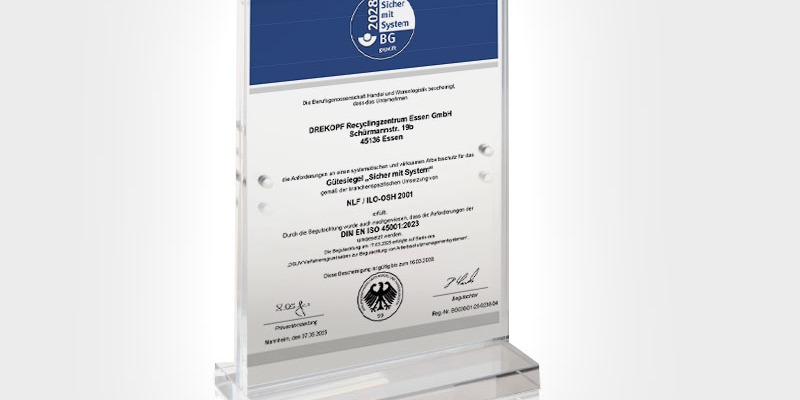 Zertifikat Gütesiegel eingerahmt